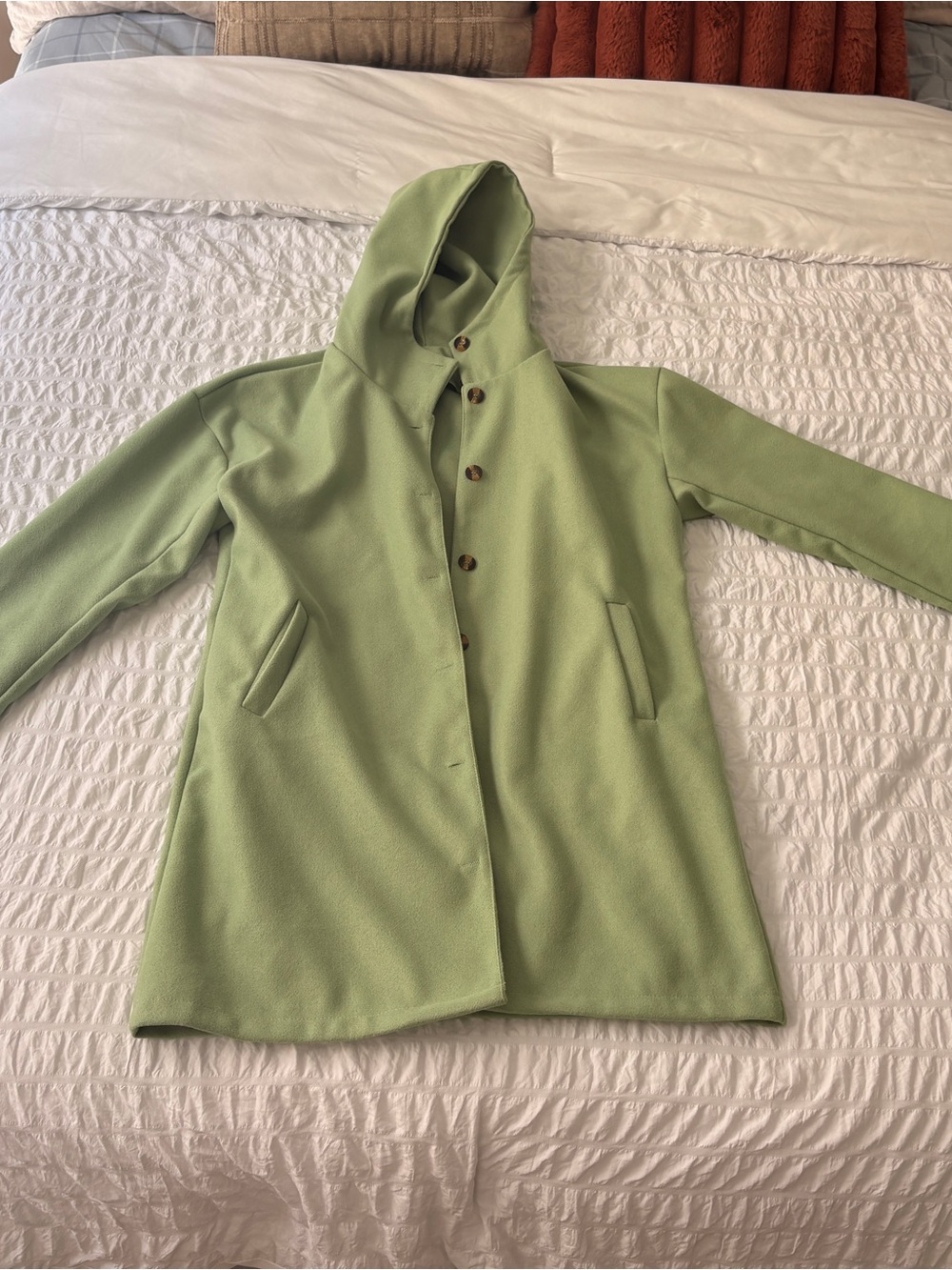 Women's Hooded Coat in Light Green